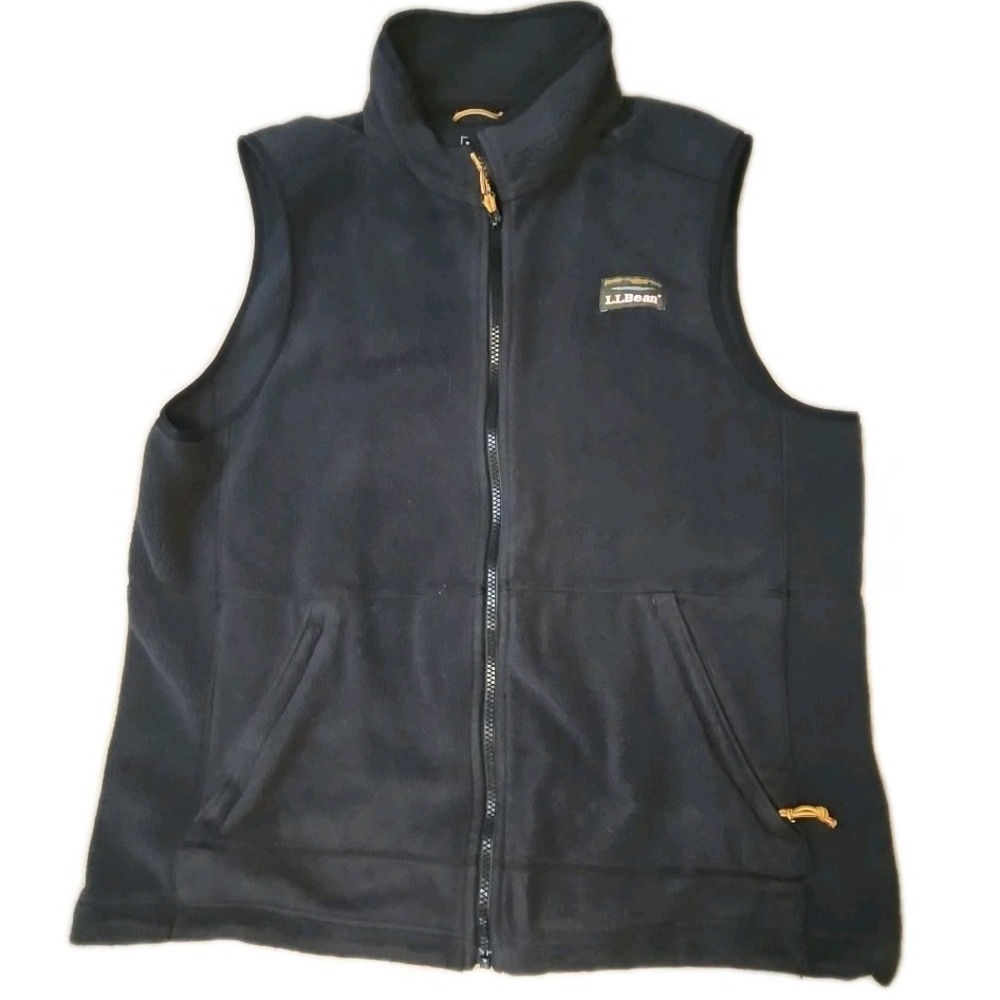 L.L. Bean Mens Fleece Vest Classic Gray Large Maine Outdoors Hiking Mountains